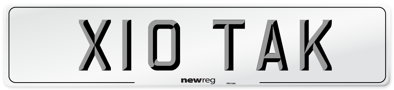 X10 TAK Front Number Plate
