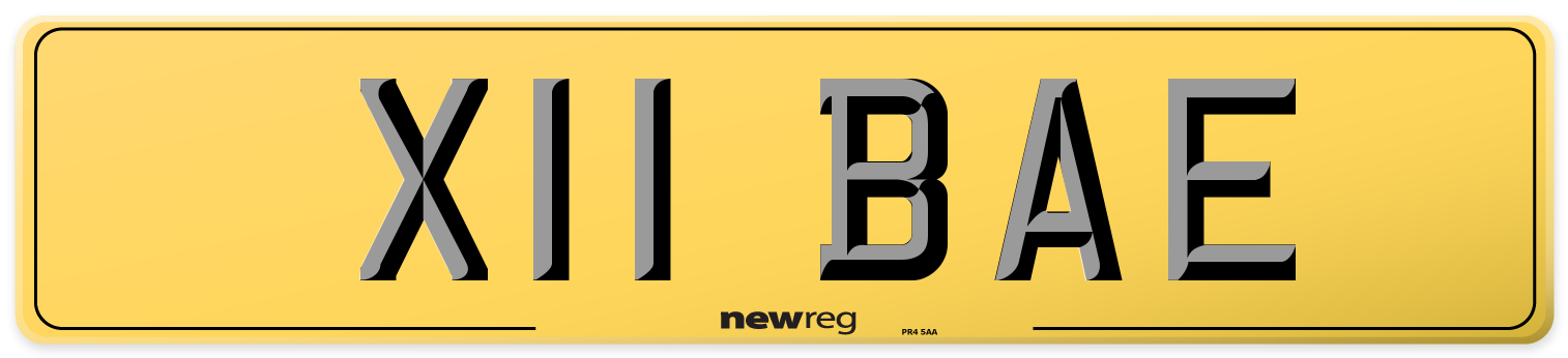 X11 BAE Rear Number Plate