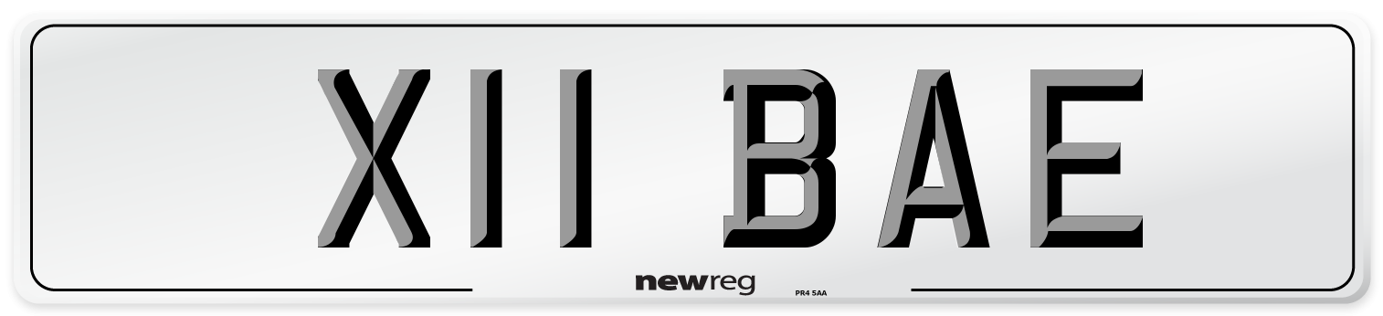 X11 BAE Front Number Plate