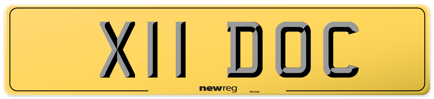 X11 DOC Rear Number Plate