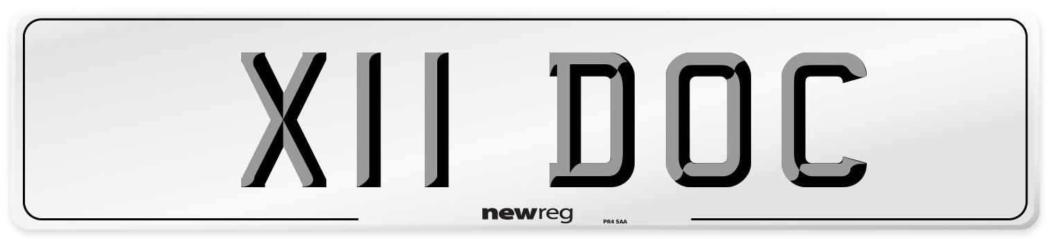 X11 DOC Front Number Plate