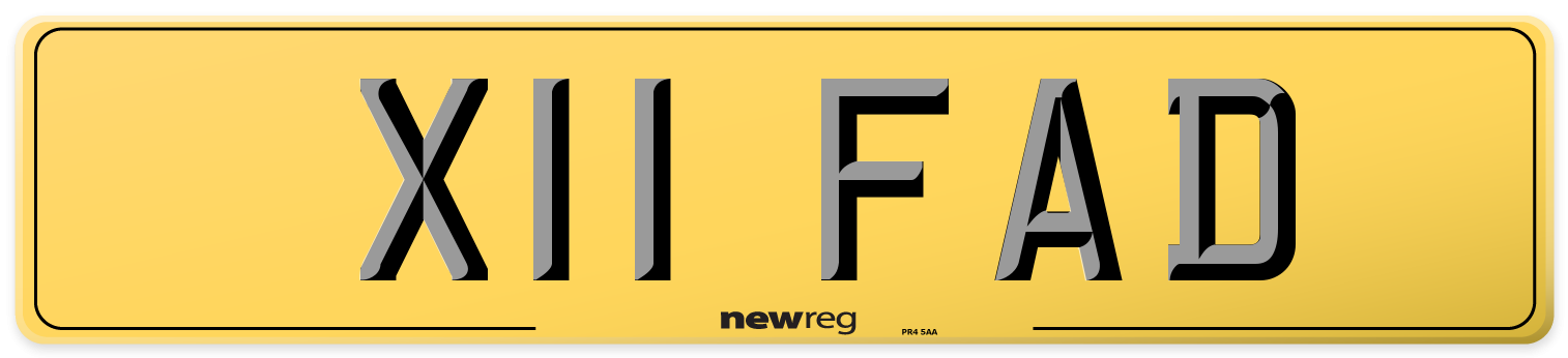 X11 FAD Rear Number Plate