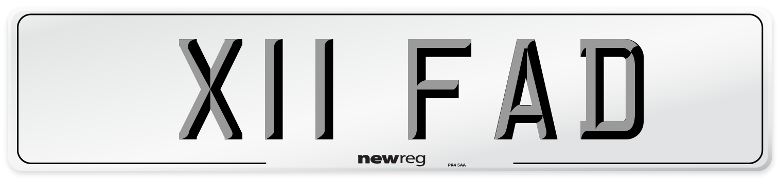 X11 FAD Front Number Plate
