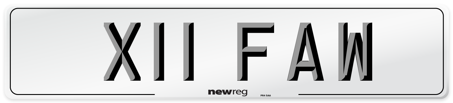 X11 FAW Front Number Plate