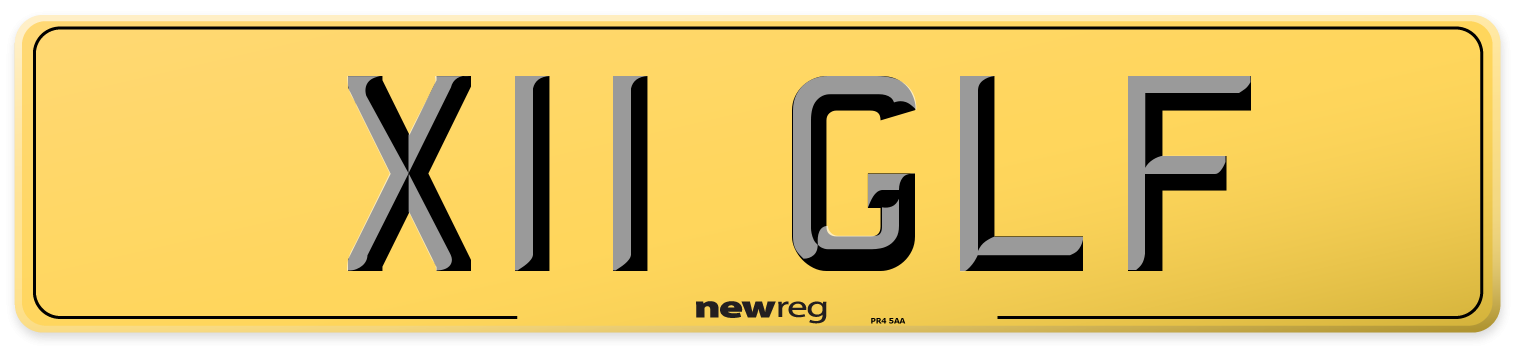 X11 GLF Rear Number Plate