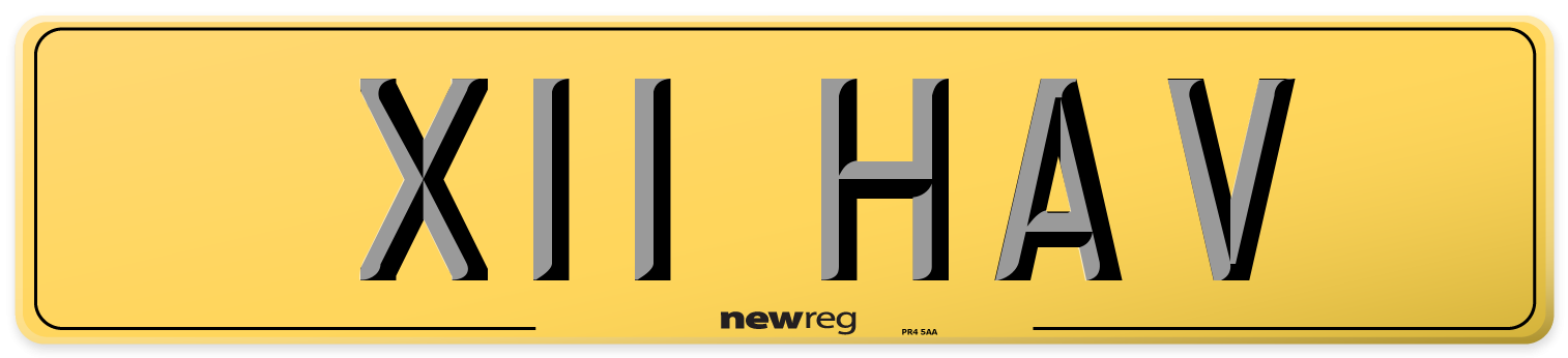 X11 HAV Rear Number Plate