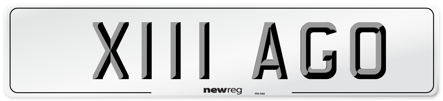 X111 AGO Front Number Plate