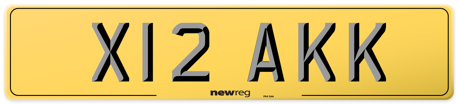 X12 AKK Rear Number Plate