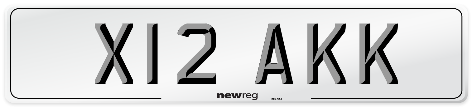 X12 AKK Front Number Plate