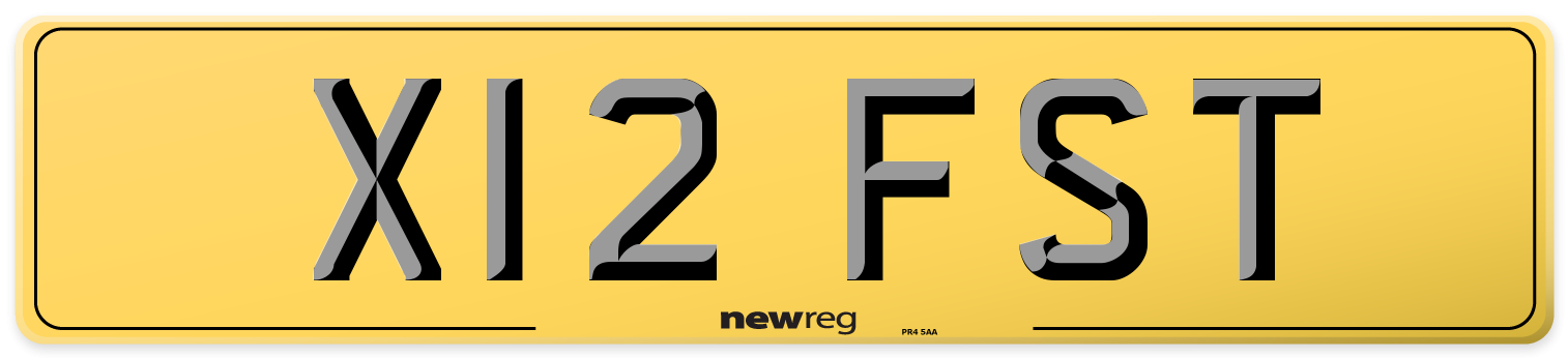 X12 FST Rear Number Plate