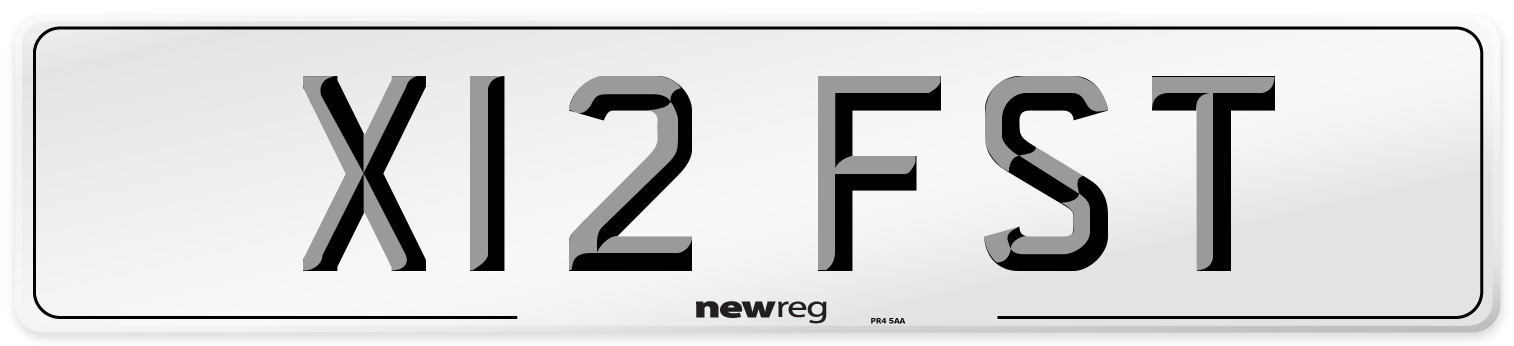 X12 FST Front Number Plate