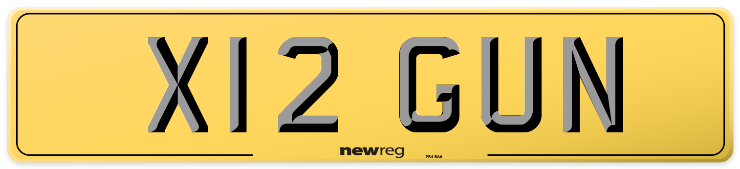X12 GUN Rear Number Plate