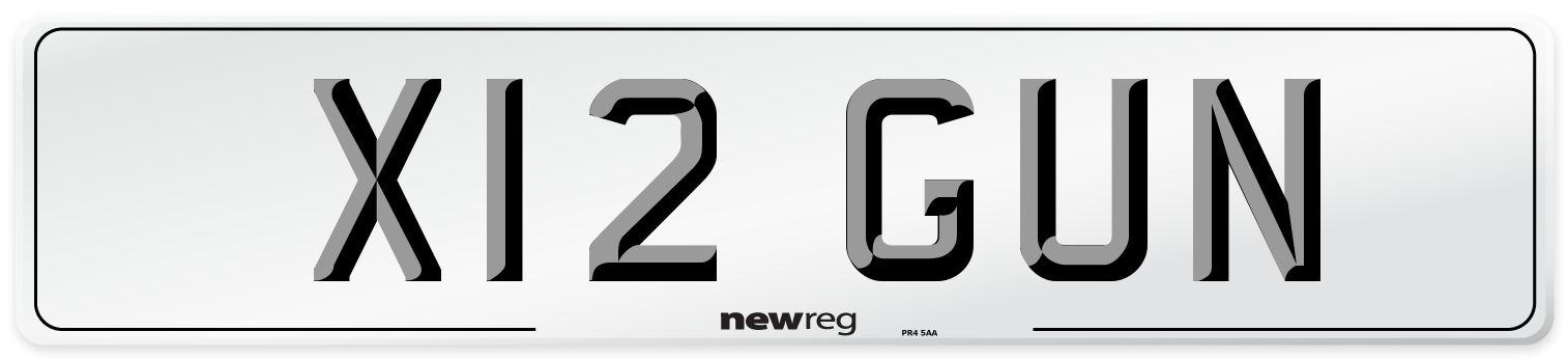 X12 GUN Front Number Plate
