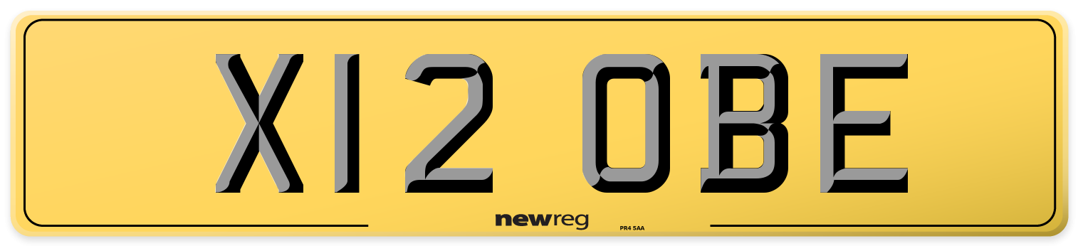 X12 OBE Rear Number Plate