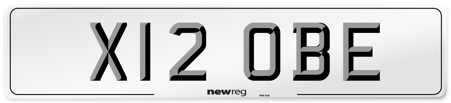 X12 OBE Front Number Plate
