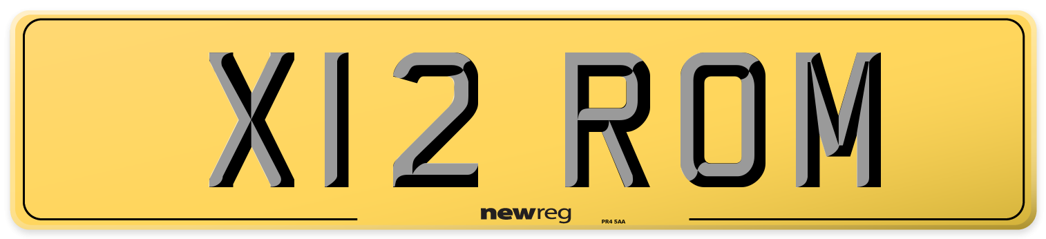 X12 ROM Rear Number Plate