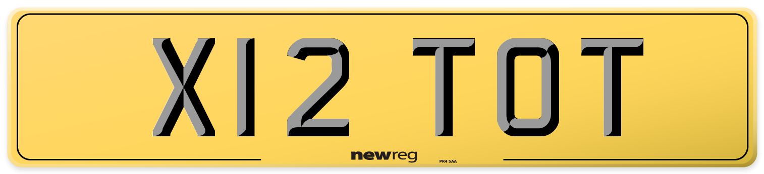 X12 TOT Rear Number Plate
