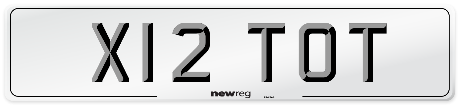 X12 TOT Front Number Plate