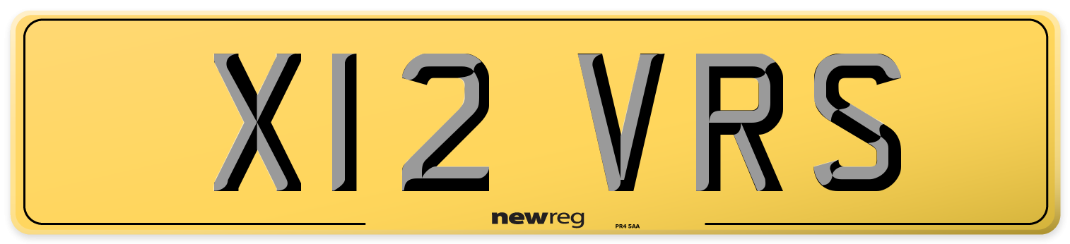 X12 VRS Rear Number Plate