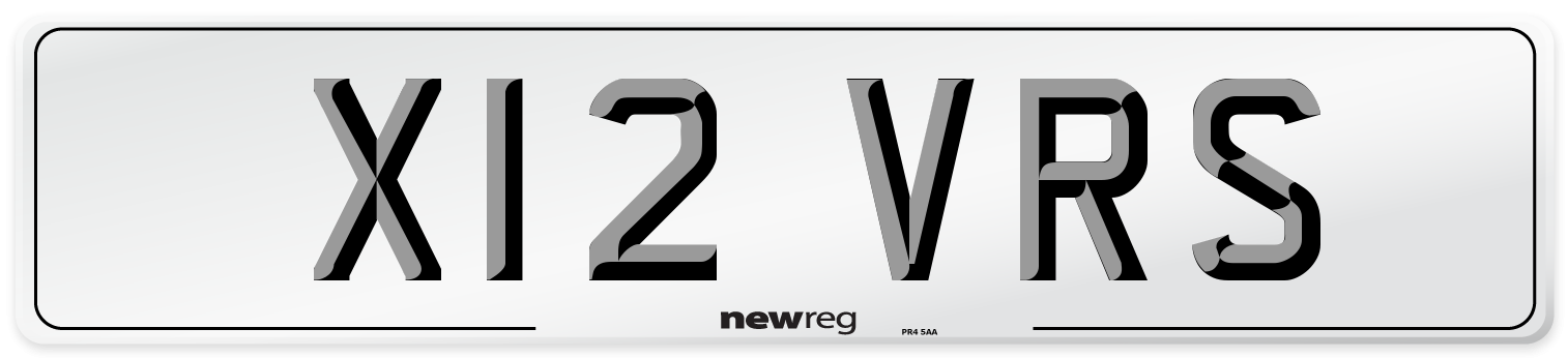 X12 VRS Front Number Plate