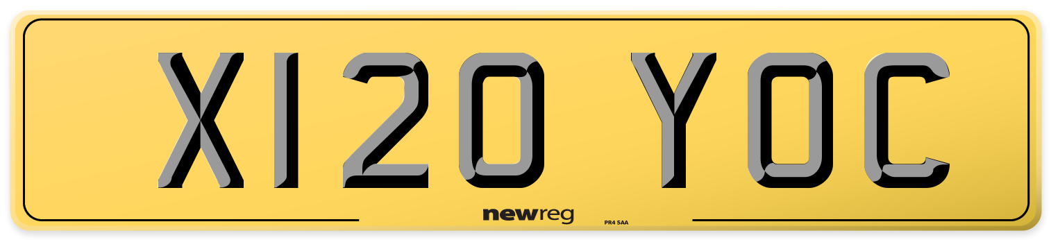 X120 YOC Rear Number Plate