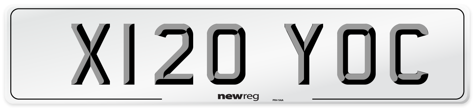 X120 YOC Front Number Plate