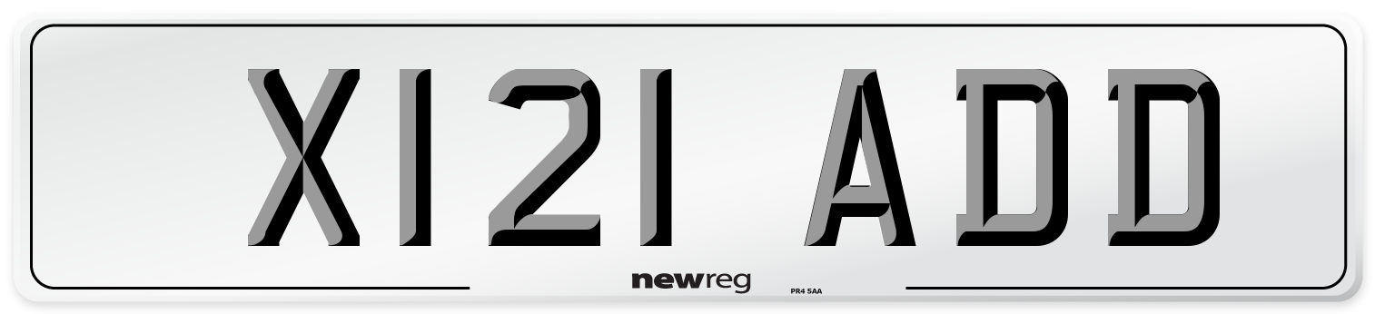 X121 ADD Front Number Plate