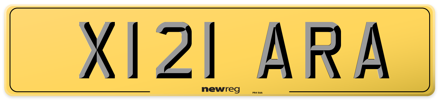 X121 ARA Rear Number Plate