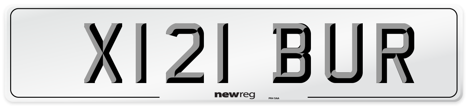 X121 BUR Front Number Plate