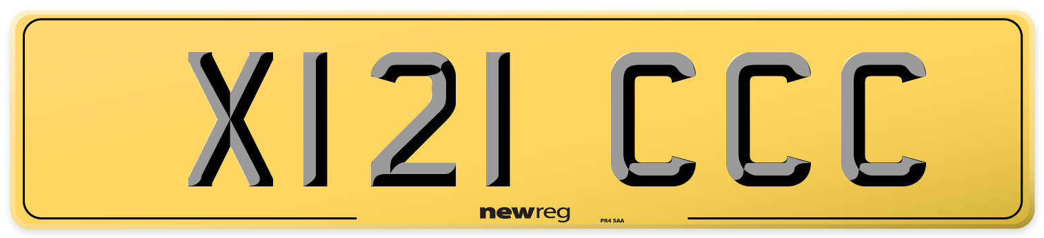 X121 CCC Rear Number Plate