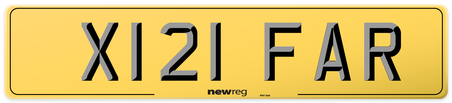 X121 FAR Rear Number Plate
