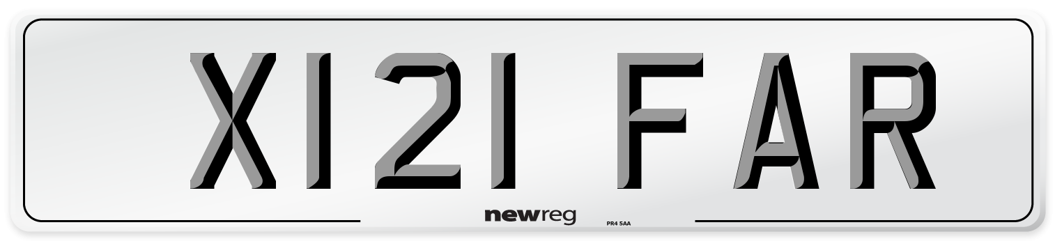 X121 FAR Front Number Plate