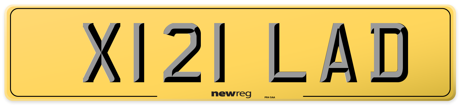 X121 LAD Rear Number Plate