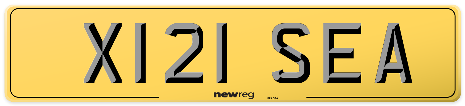 X121 SEA Rear Number Plate
