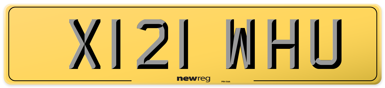 X121 WHU Rear Number Plate