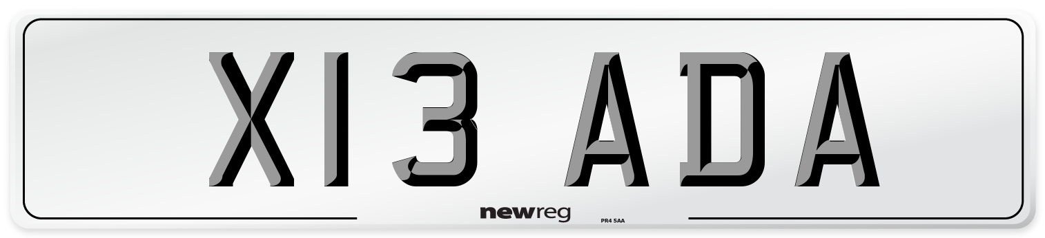 X13 ADA Front Number Plate