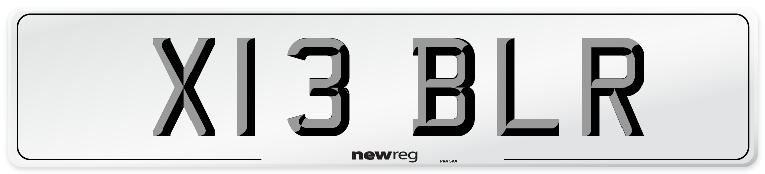 X13 BLR Front Number Plate