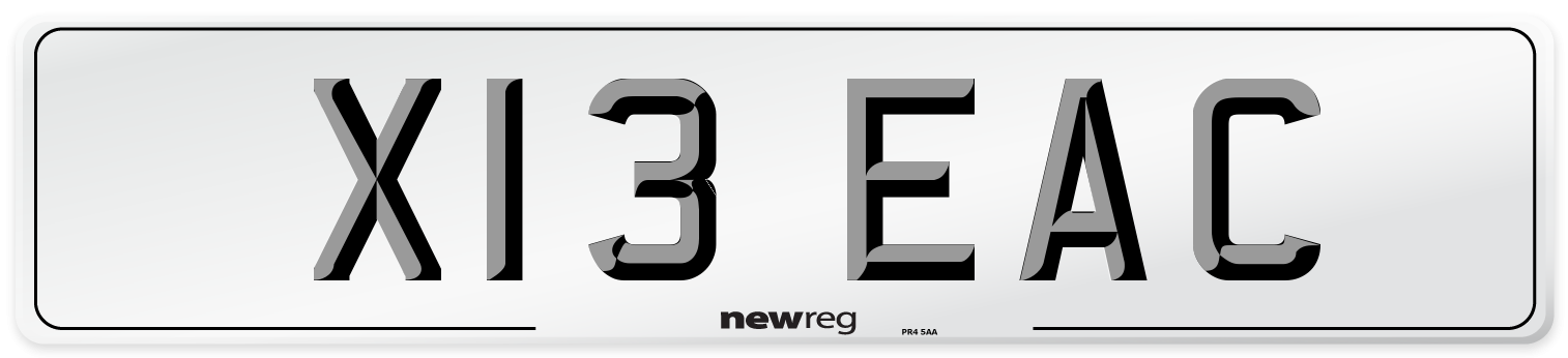 X13 EAC Front Number Plate