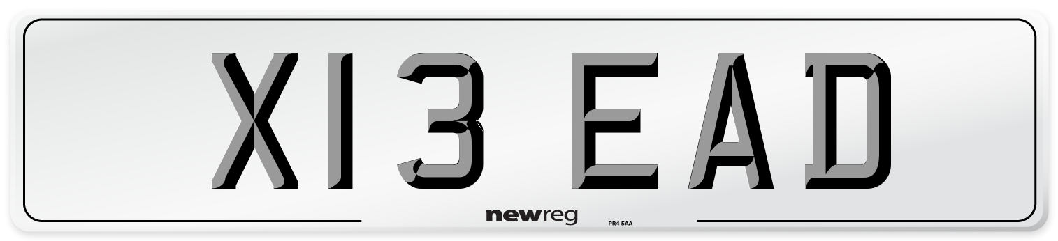 X13 EAD Front Number Plate