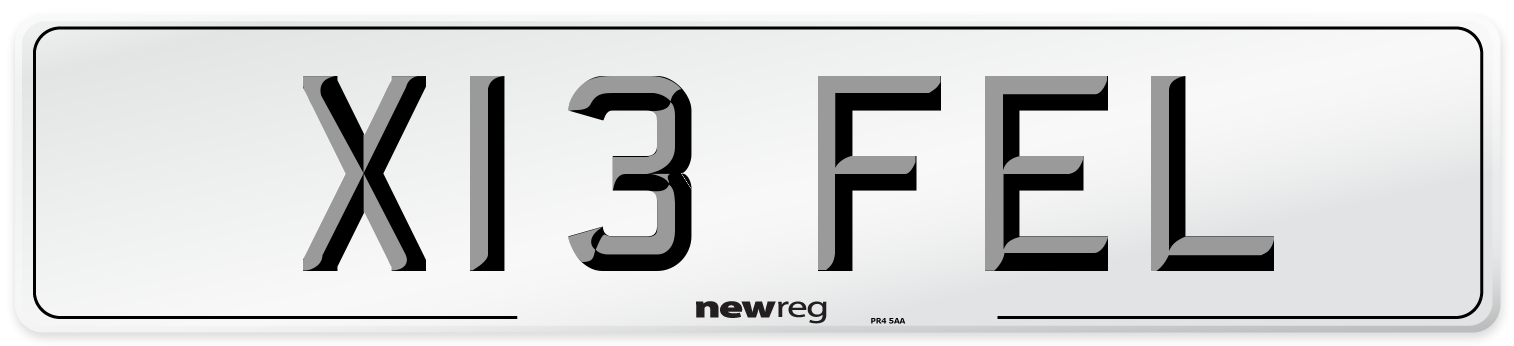 X13 FEL Front Number Plate