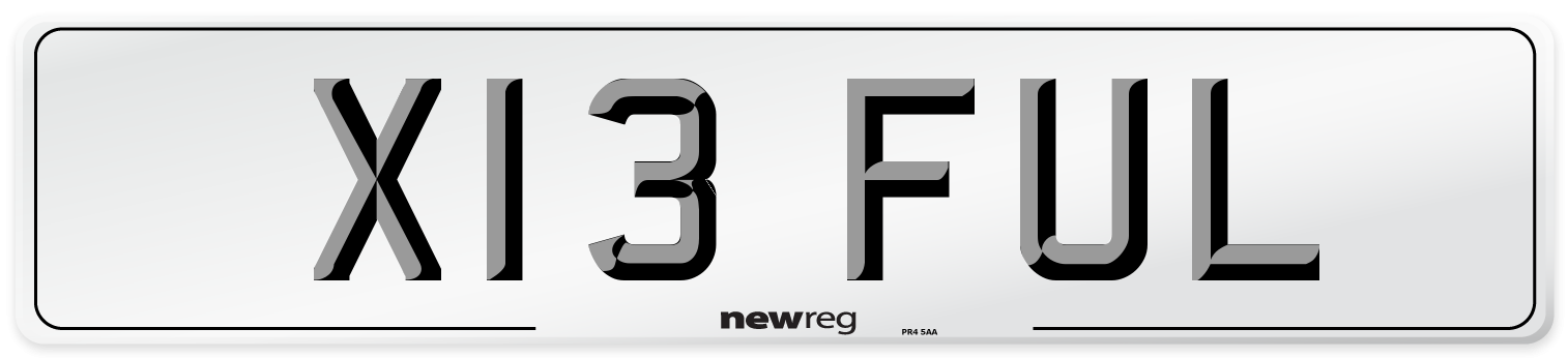 X13 FUL Front Number Plate