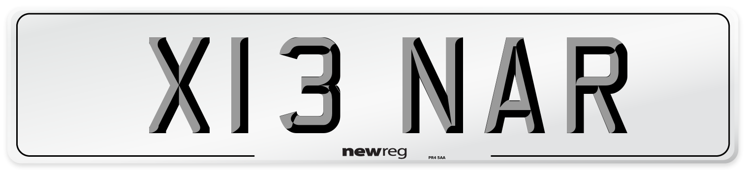 X13 NAR Front Number Plate