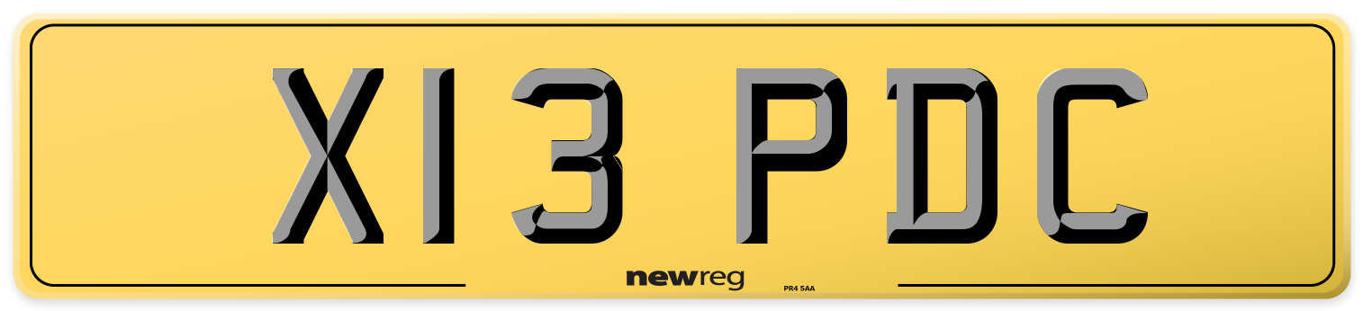 X13 PDC Rear Number Plate