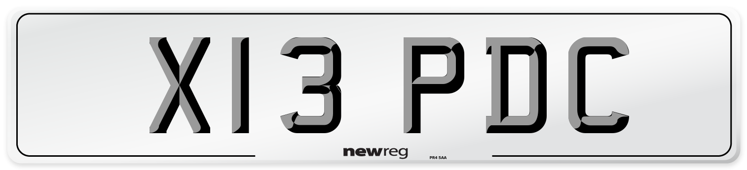 X13 PDC Front Number Plate