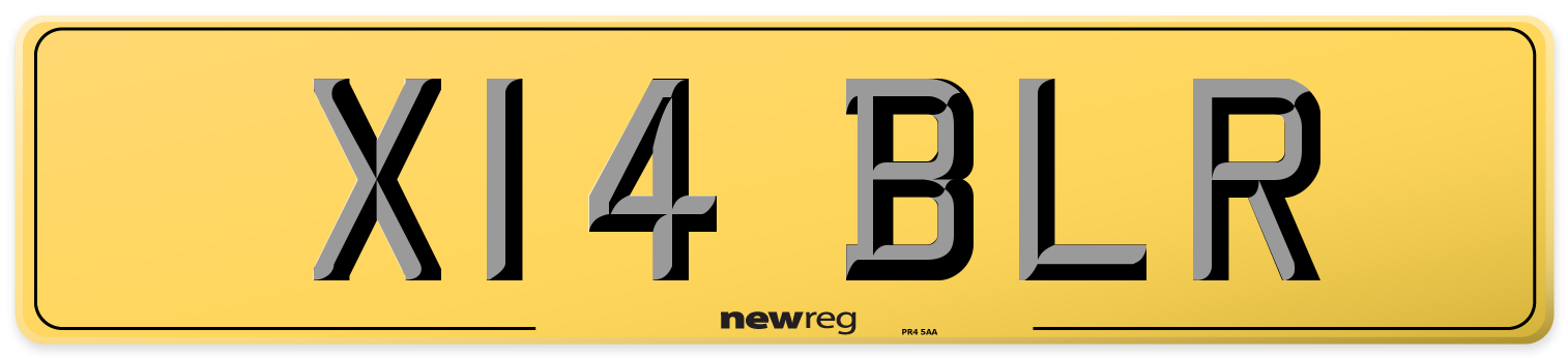 X14 BLR Rear Number Plate