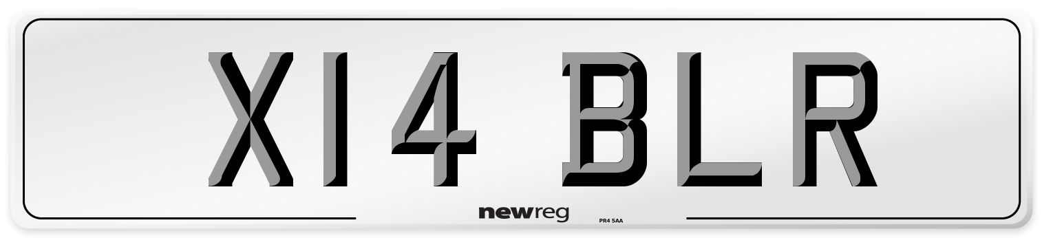 X14 BLR Front Number Plate