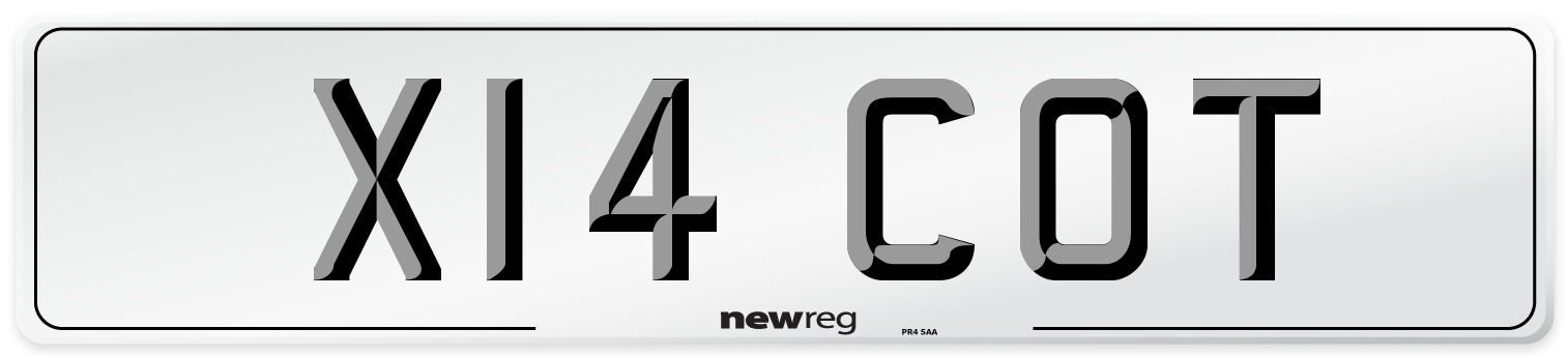 X14 COT Front Number Plate