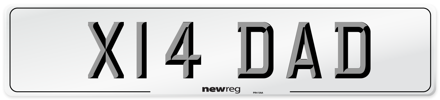 X14 DAD Front Number Plate