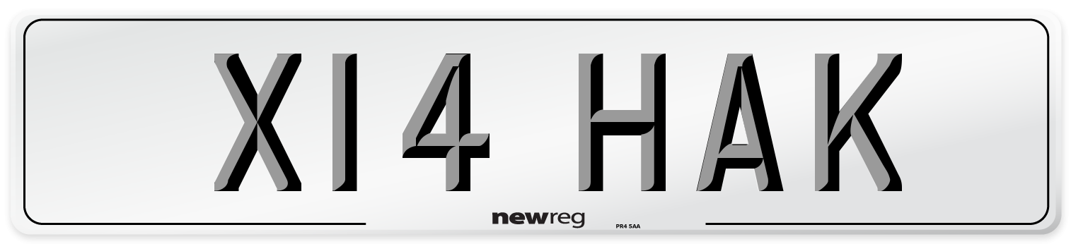 X14 HAK Front Number Plate