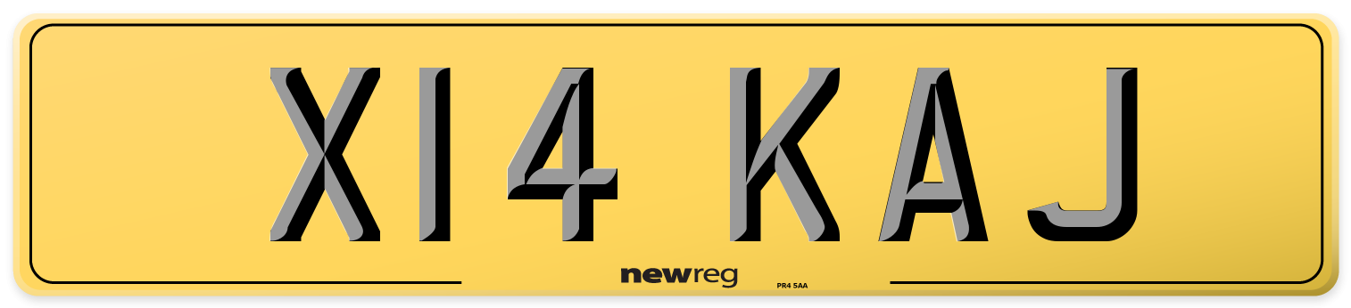 X14 KAJ Rear Number Plate